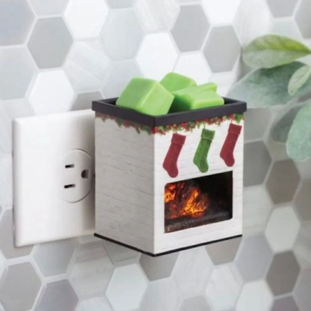 Holiday Fireplace Pluggable Fragrance Warmer New